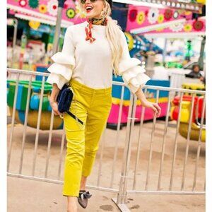 Banana Republic Avery Corduroy low Rise  Ankle Pants 4 Yellow Women's